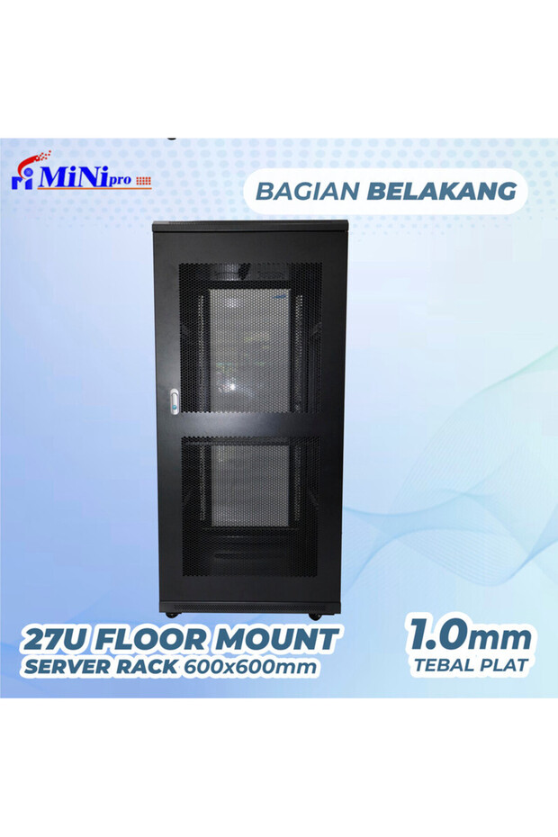 خزانة رفوف مثبتة على الأرض مقاس 27U - 6