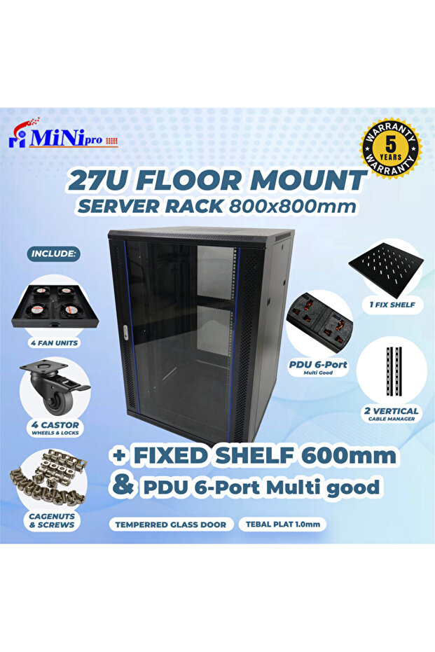 خزانة رفوف أرضية مقاس 27U - 5