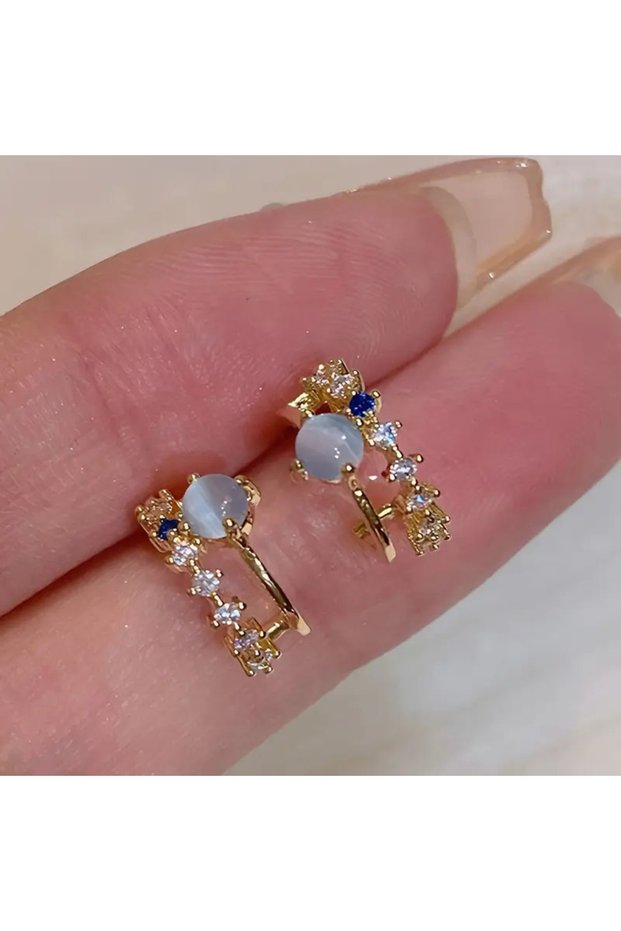Gold Color Women's Night Star Elegant Earrings