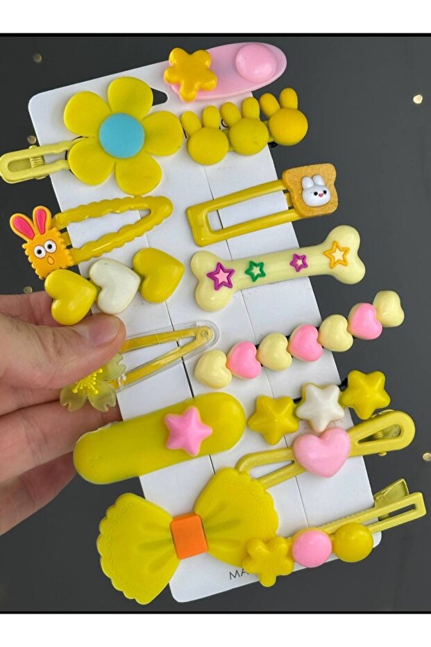 Set of 14 Mixed Figure Collet Clip Snap Cute Silicone Buckle