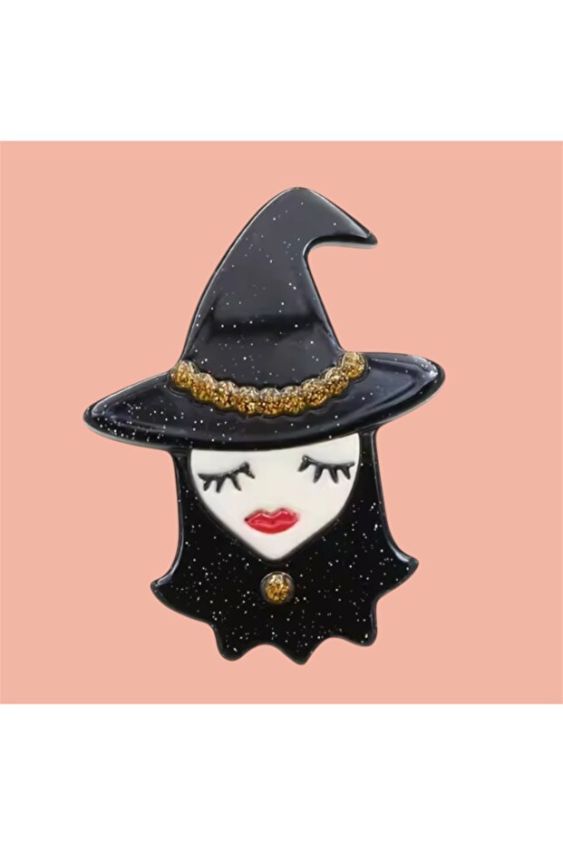 Akrilik Witch Tatlı Cadı Broş - 1