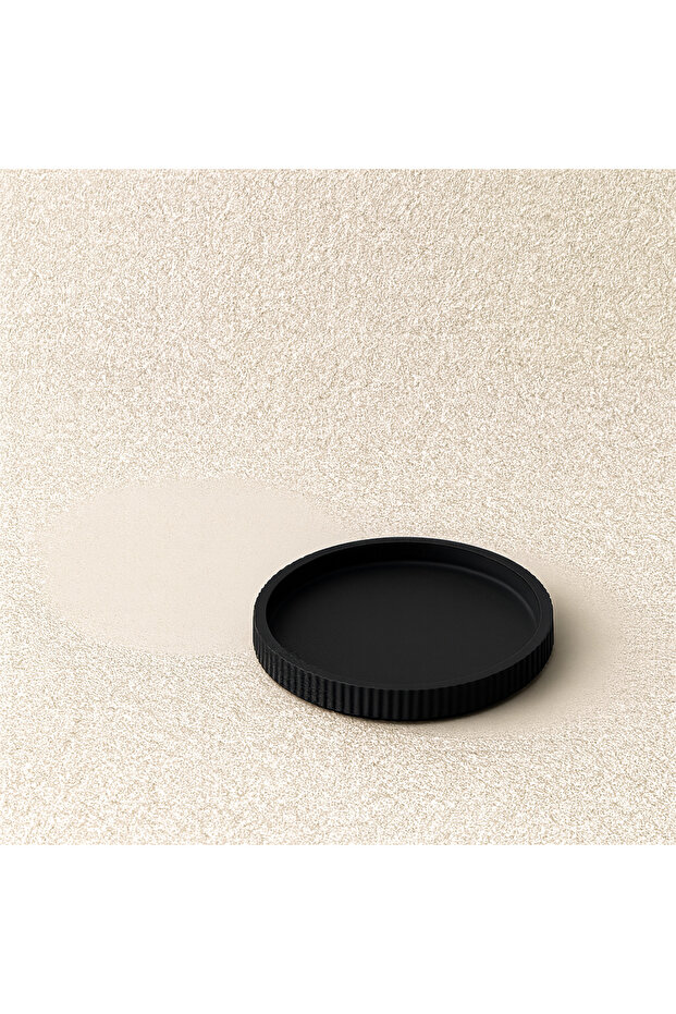 صينية عرض مستديرة سوداء من ستوديو، قطعة خرسانية - 3