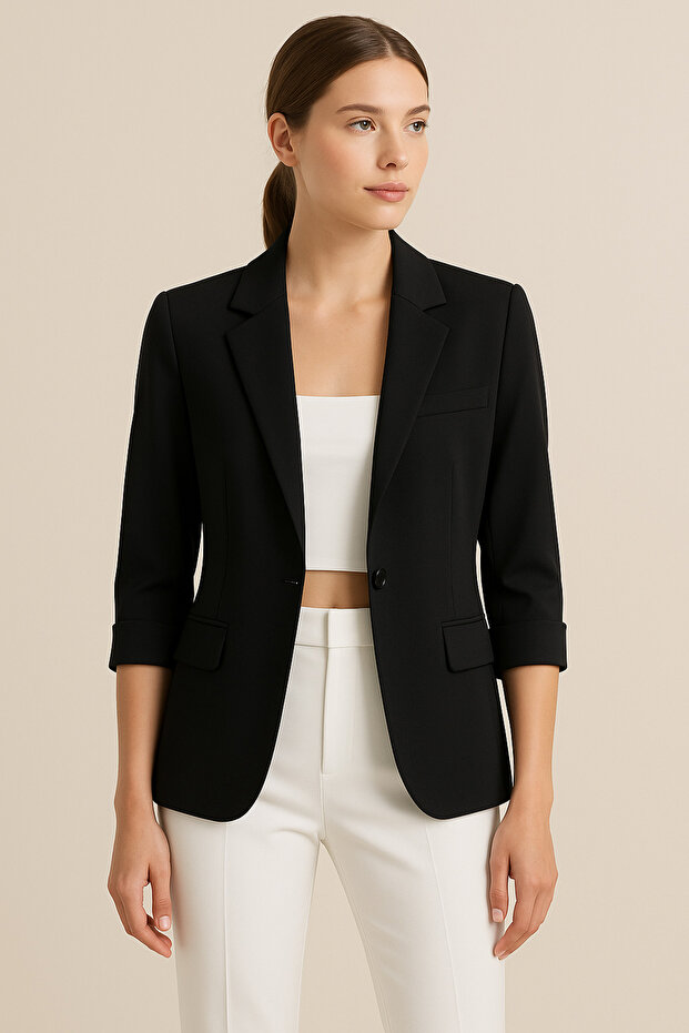 Blazer Kadın Ceket Dirsek Kol - 1