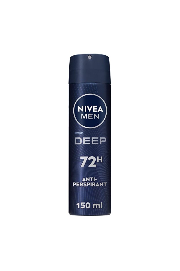 Nivea Men Antiperspirant Deep Black Carbon Dark Wood Scent Deodorant Spray, 150ml