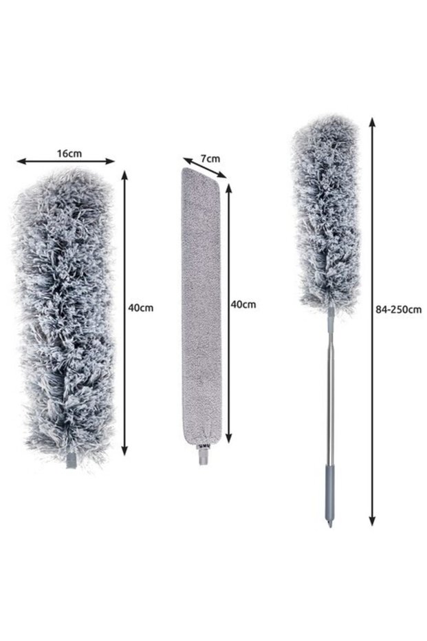 Telescopic microfiber mop 2 heads Grey