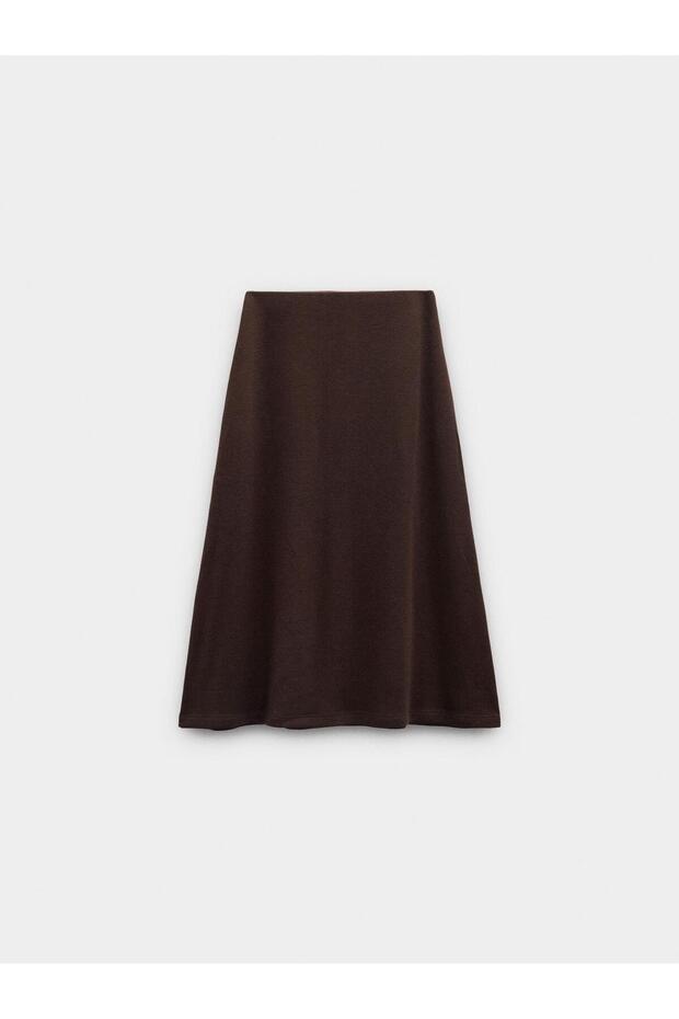 Lastikli Bel Midi Etek - 6