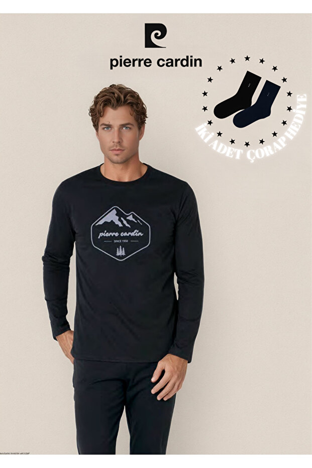 Men's 100% Cotton Patterned Long Sleeve Pajama Set Ol.Pc.6097.001