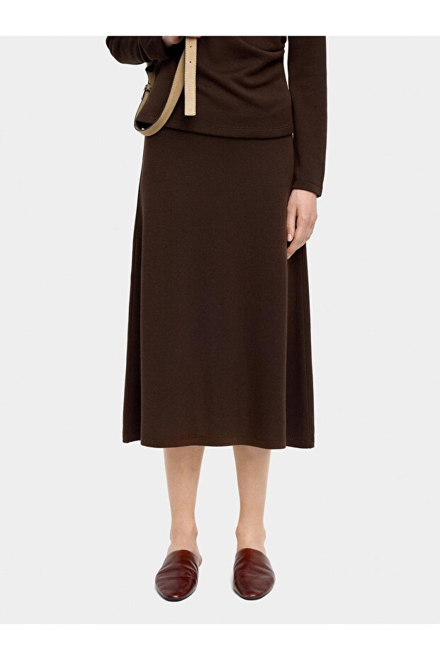 Lastikli Bel Midi Etek - 2
