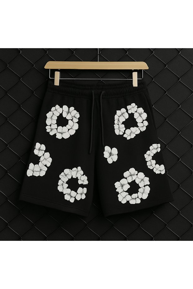 Unisex Shorts - Embossed Floral Print - Comfortable Fit - Summer Sports Shorts for Women and Men