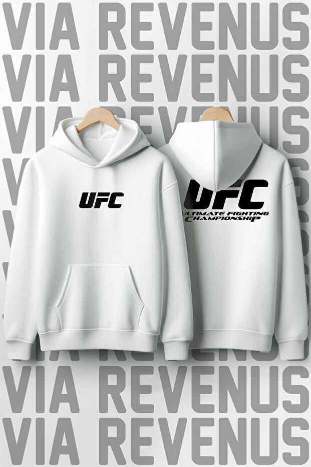 سويت شيرت بغطاء للرأس مطبوع من الأمام والخلف من UFC