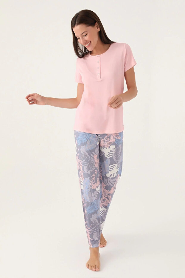 طقم مزدوج - وردي - 2