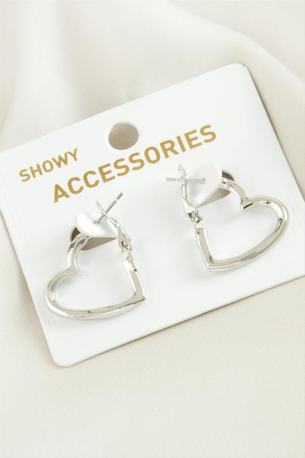 Sptrns Heart Trend Metal Earring 2 (95255) Cm-Silver Color