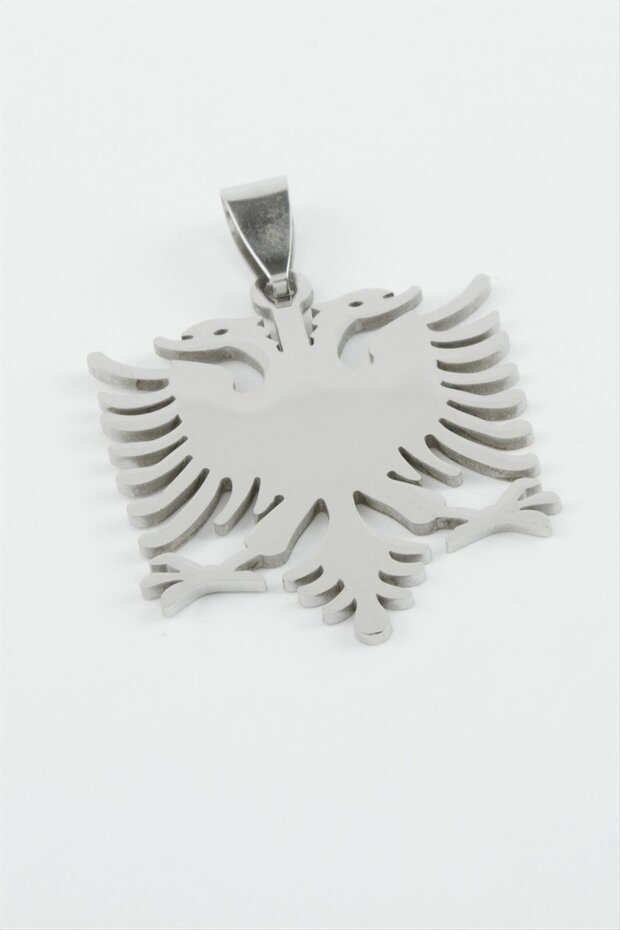 Çift Başlı Kartal Çelik Kolye Ucu 2,7 cm - 1