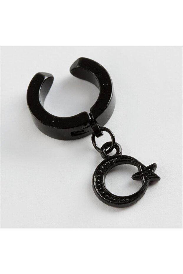 Moon Star Steel Men's Earring (Stud) 1 Piece