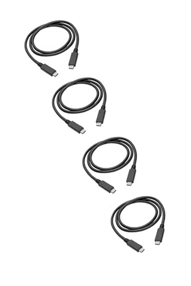 مجموعة من 4 كابلات - كابل USB من النوع C إلى كابل USB من النوع C بطول 1.8 متر - أسود