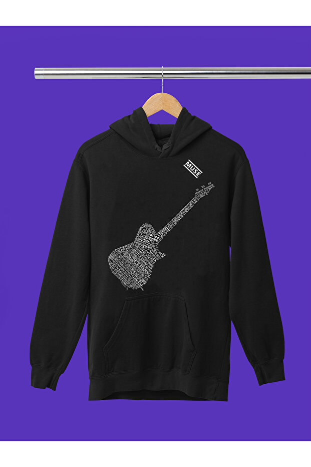 Muse Printed Cotton Long Sleeve Sharded 3-Ply Hooded Rock Sweatshirt