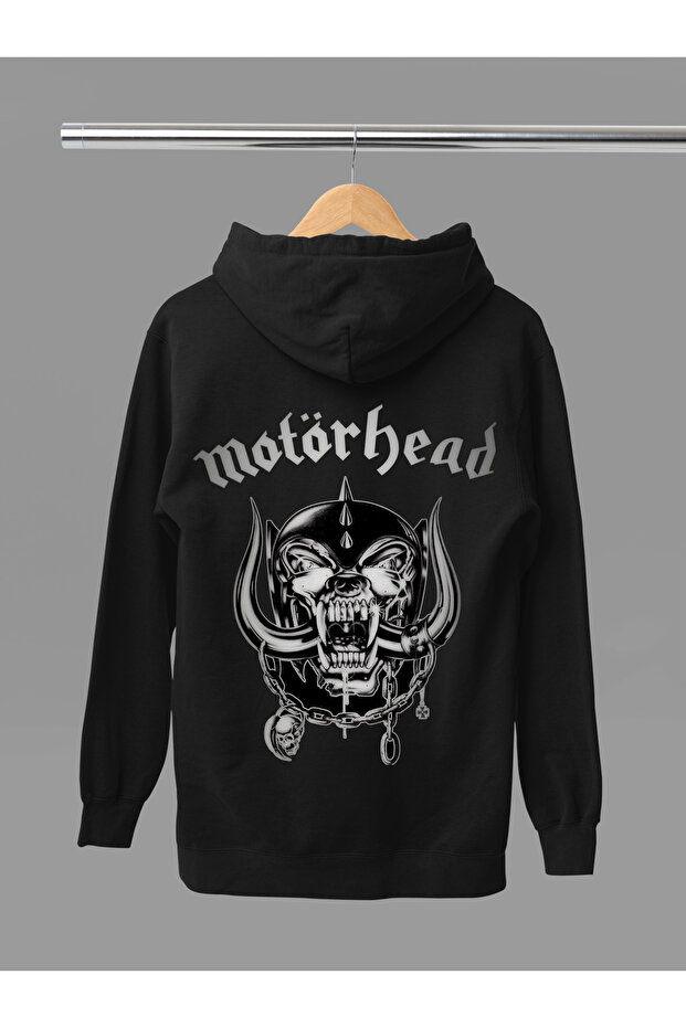 Motorhead Printed Cotton Long Sleeve Ribbed 3-Ply Hooded Rock Sweatshirt
