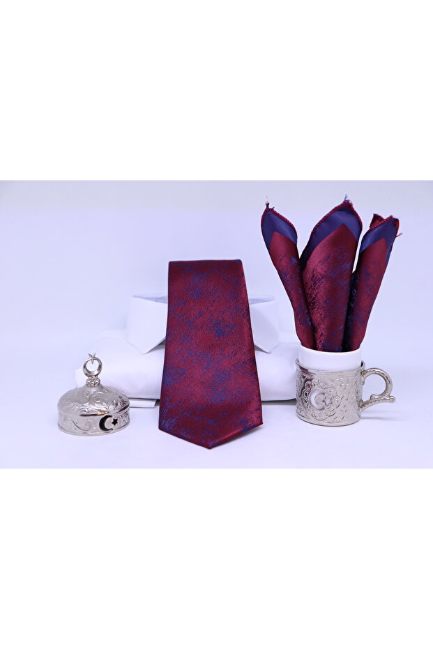 Dokuma Mendilli Kravat - 5