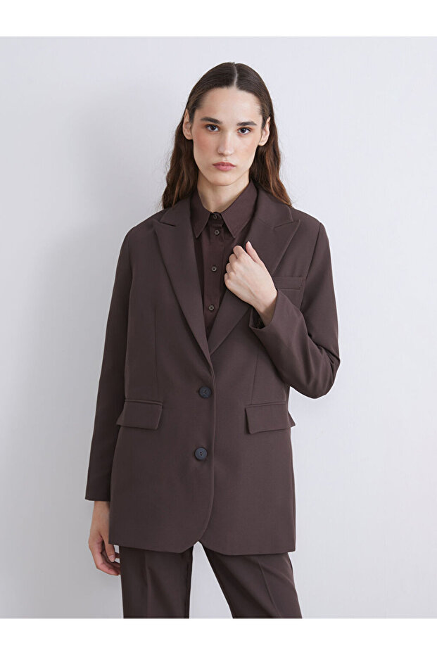 Lcw Modest Brown Women's Blazer Jacket