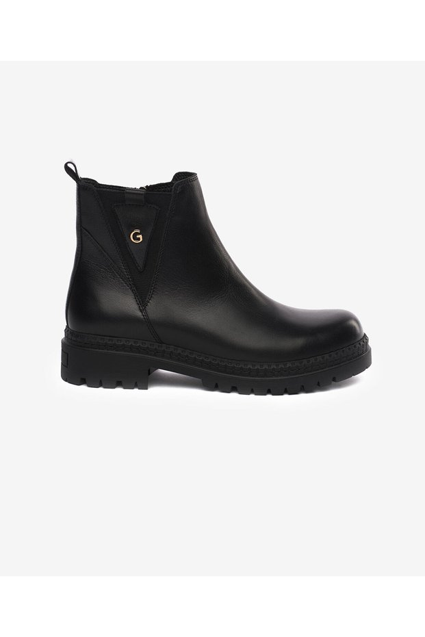 31022 Women's Genuine Leather Zippered Short Urban Boots