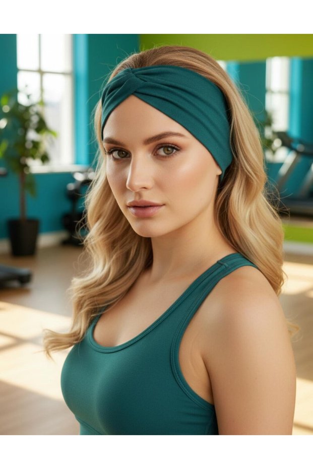 Women's 100% Cotton Combed Stretchy Cross-Tied Sports Sweat Hair Band