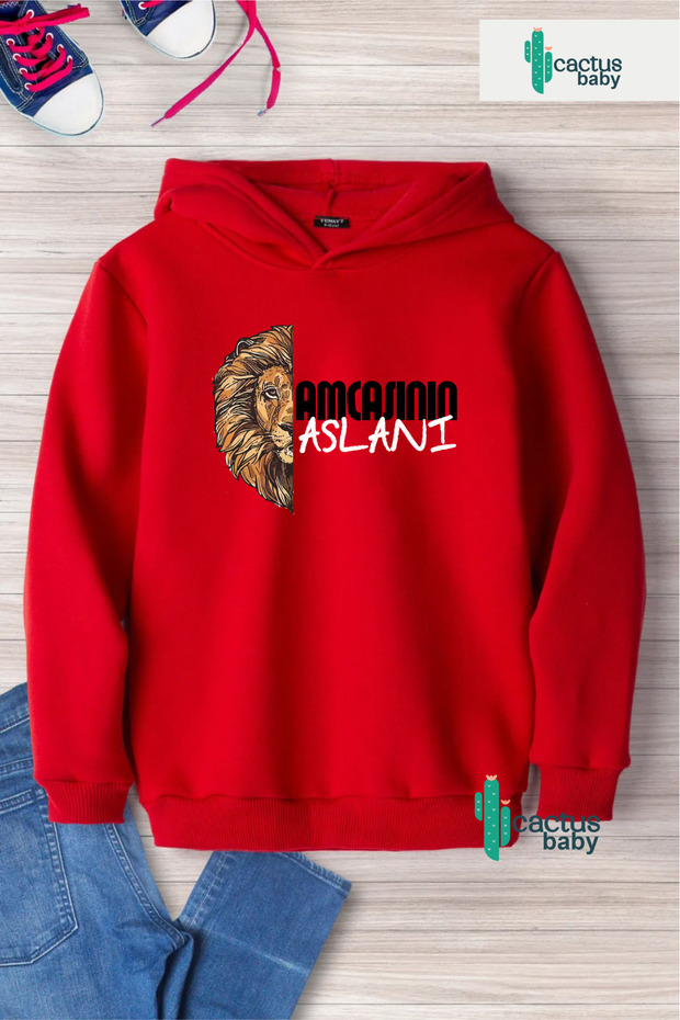 Hooded Sweatshirt Uncle's Lion Children's Hoodie 3 Thread Cotton