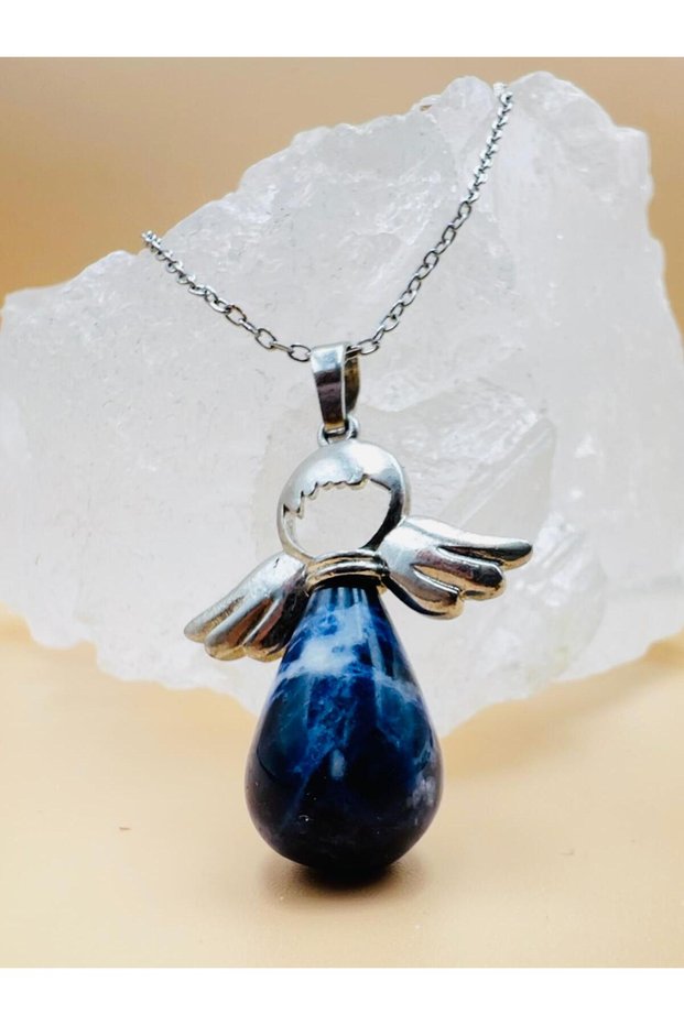 Certified Star Stone Natural Stone Necklace with Angel Detail and Surprise Gift