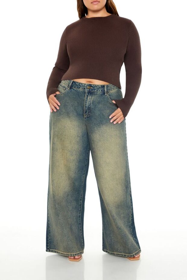 Plus Size Mide-Rise Jean Pantolon - 2