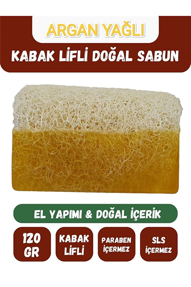 Argan Oil Pumpkin Fiber Soap 100% Natural Handmade Exfoliating Effective Moisturizing Skin Soap