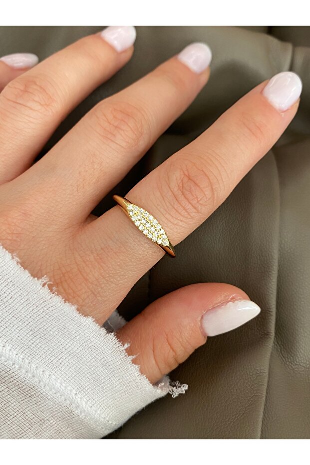 Minimal Zircon Stone Bottom Adjustable Women's Ring