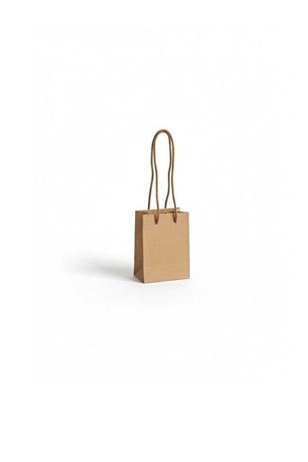 Kraft İpli Mini Karton Çanta 8x11x5 cm 3 Adet – Hediye Poşeti ve Takı Poşeti Minik P.oşet - 6