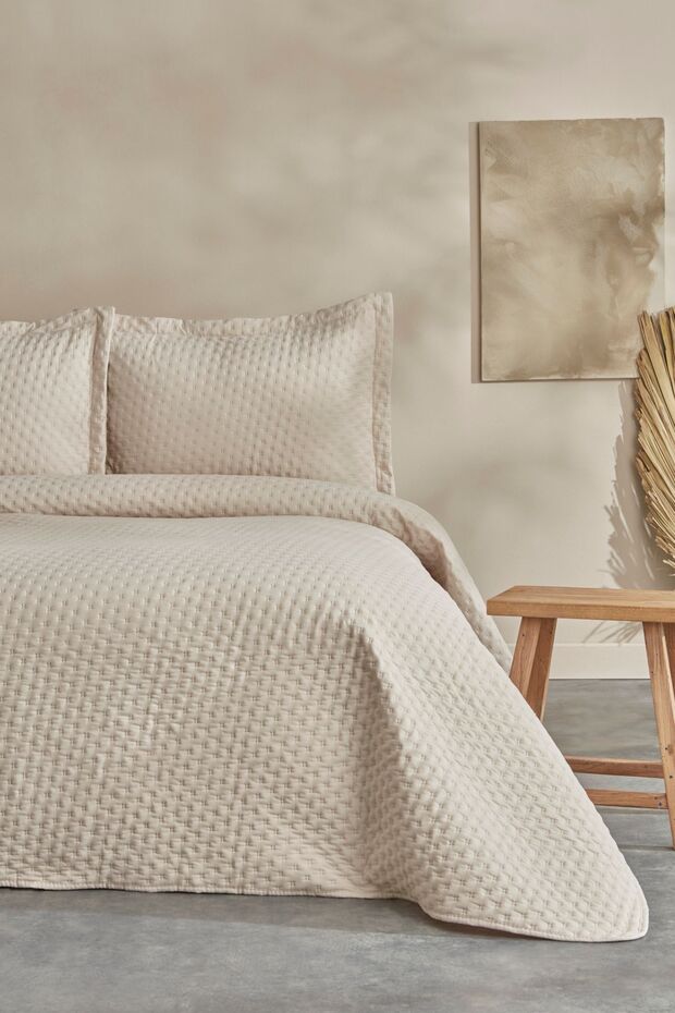 مفرش سرير فردي ناعم من Breeze Ecru - 2