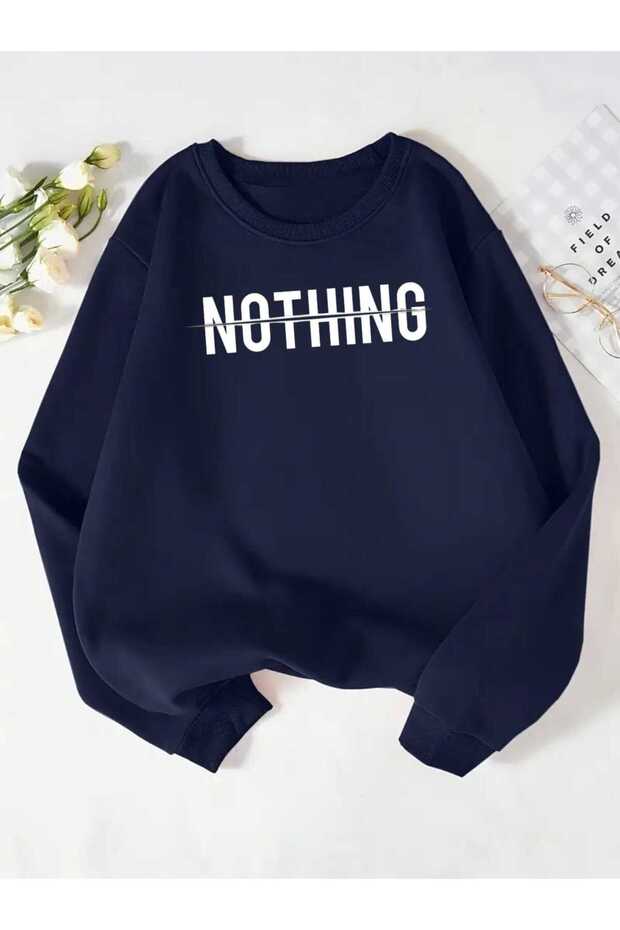 سويت شيرت كبير الحجم بتصميم مطبوع من NOTHING للجنسين