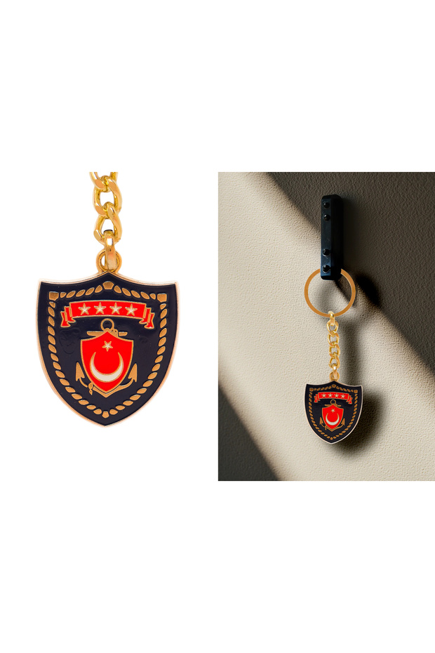 Naval Command Logo Stainless Steel Keychain