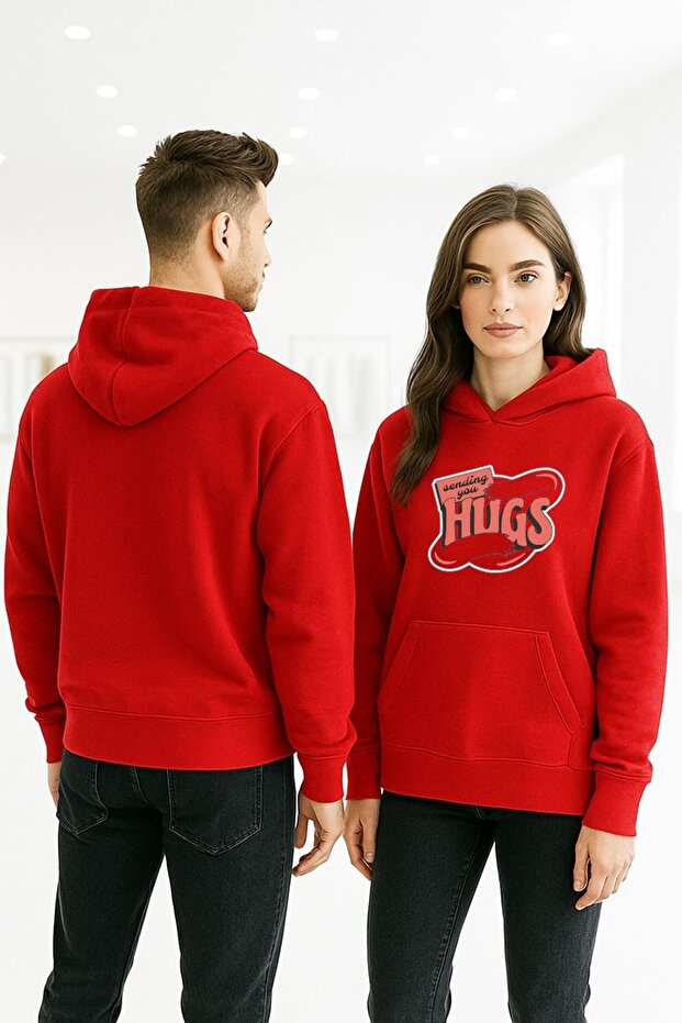 سويت شيرت بقلنسوة مطبوعة ملونة من Hugs