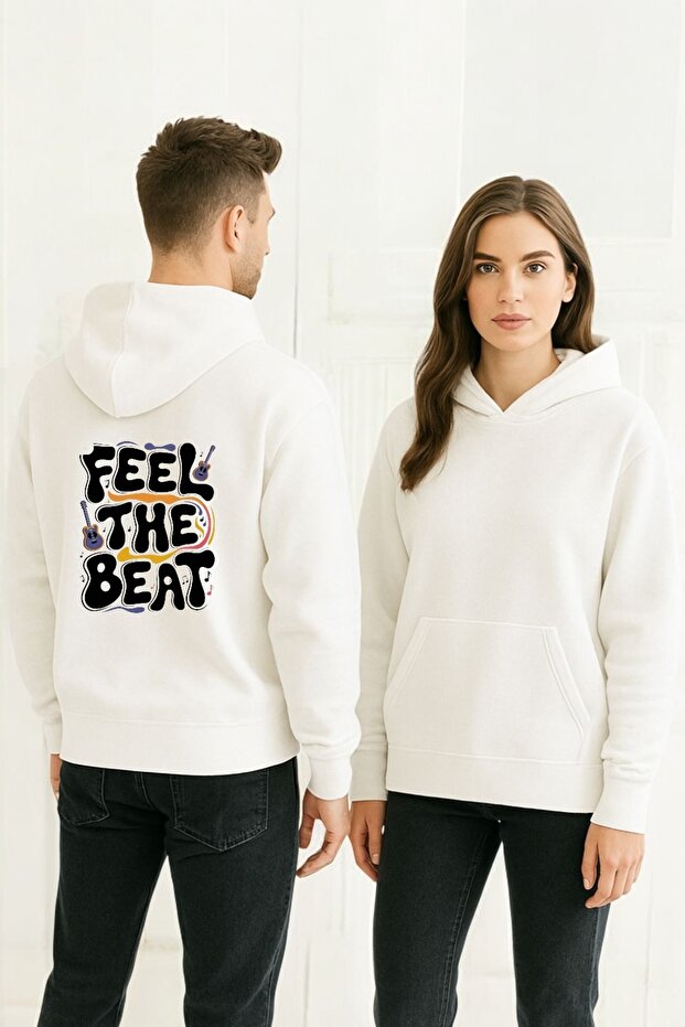 سترة بقلنسوة مطبوعة ملونة من Feel The Beat