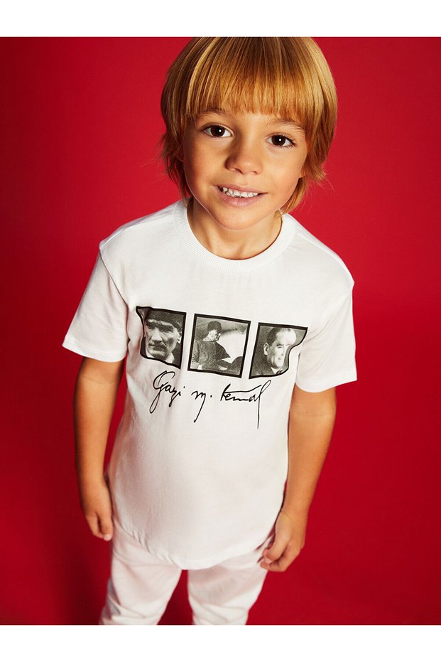 Ataturk Printed Baby Boy T-Shirt - Crew Neck