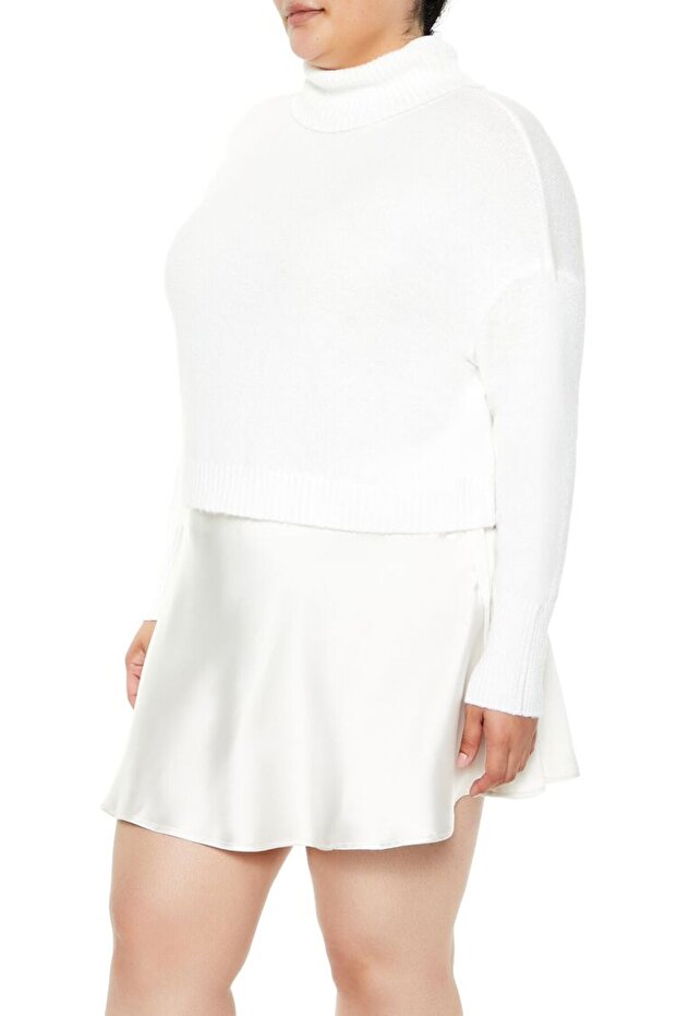 Plus Size Boğazlı Kazak - 4