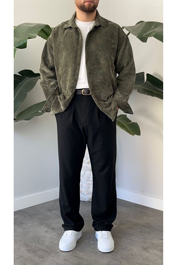 Kadife Erkek Oversize Gömlek - 6