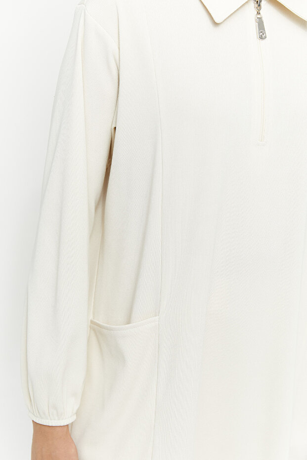 Fermuarlı Örme Tunik - 4