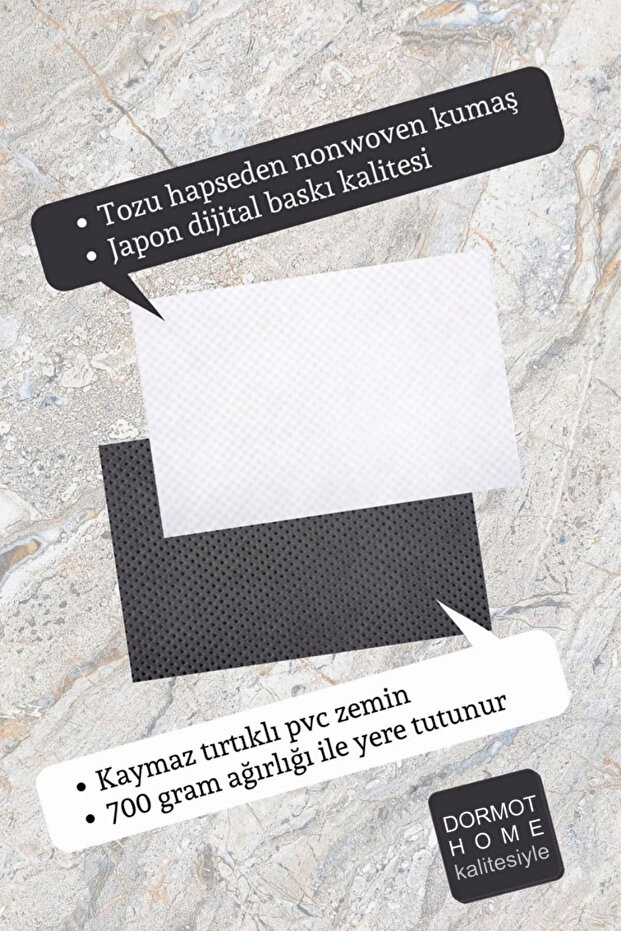 Yüksek Kaliteli Modern Dijital Baskı-Mr.&Mrs. Güvercin Detaylı Paspas 70x45cm-Çeyiz-Kapı Önü Paspası - 2