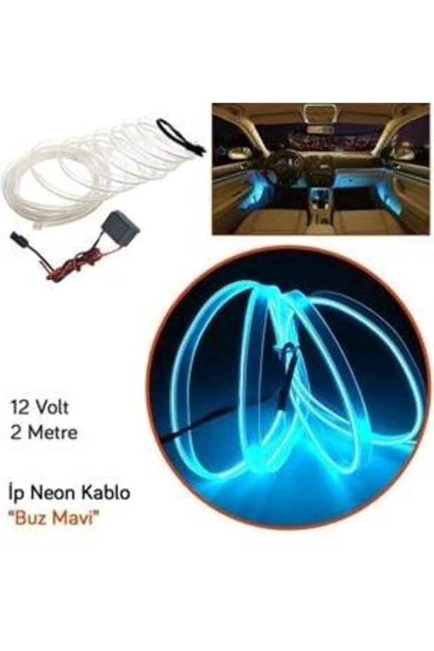 Range Rover 5.0 Compatible Ice Blue 2 Meter Neon Rope Led Dashboard Light - 8