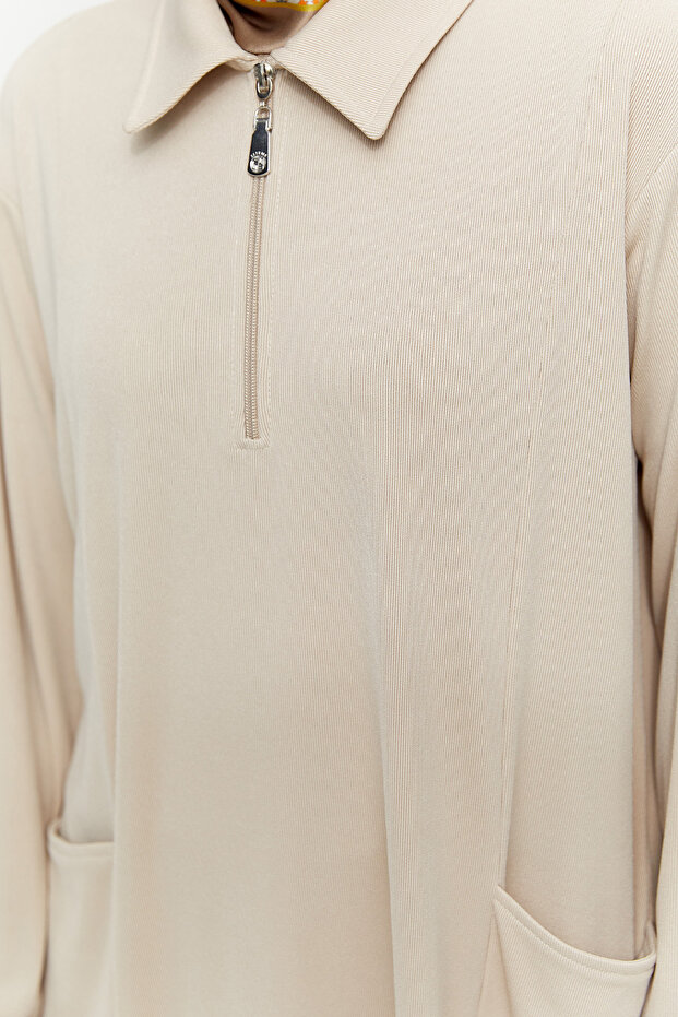 Fermuarlı Örme Tunik - 4