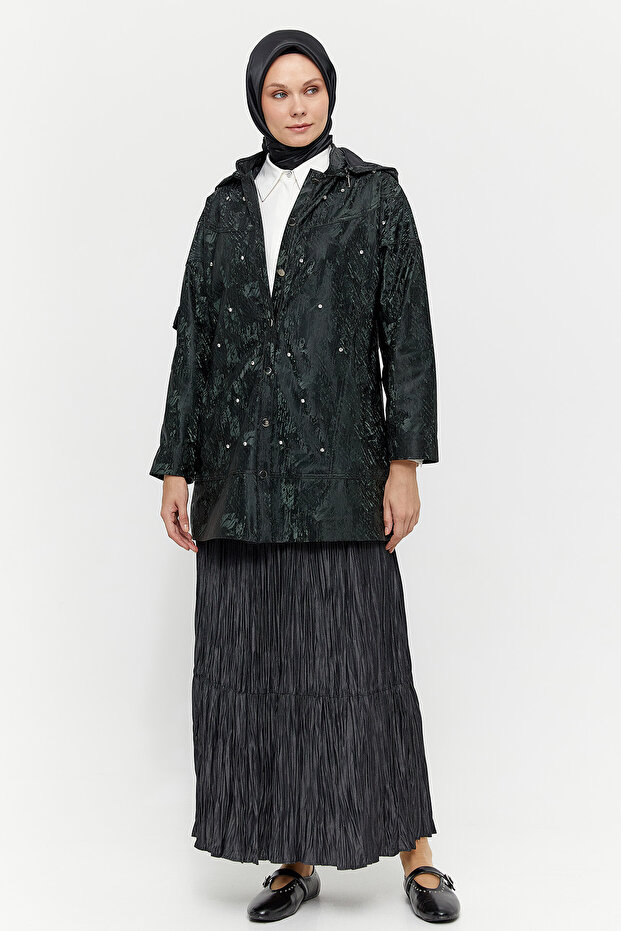 Düğmeli Jakarlı Kap - 7