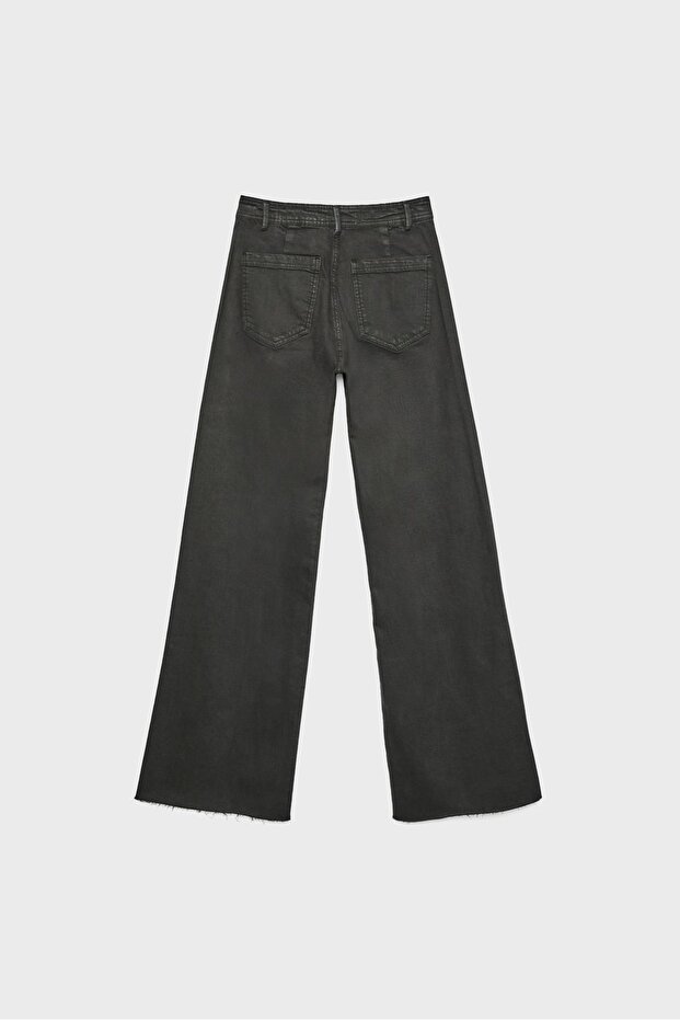 D63 geniş paça dikişli jean - 7