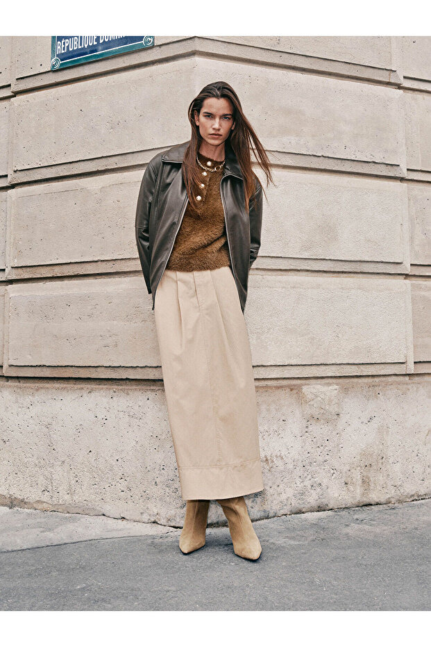 Loose Fit Pileli Etek - 1