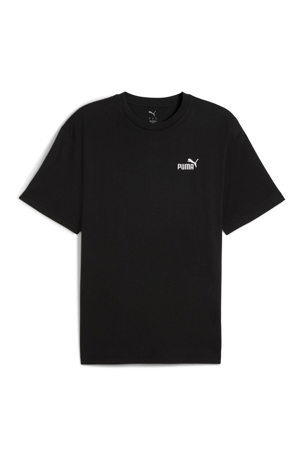 Ess Relaxed No. 1 Logo Erkek Siyah Günlük Stil T-Shirt 68915301 - 1