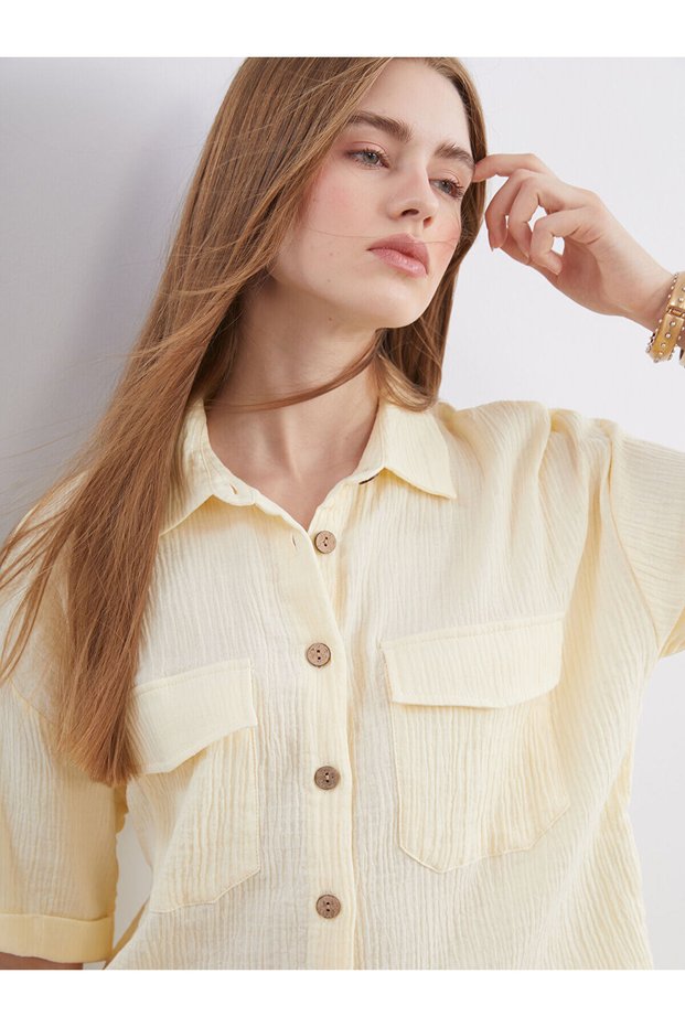 Özmarka New Season Textured Muslin Women's Shirt