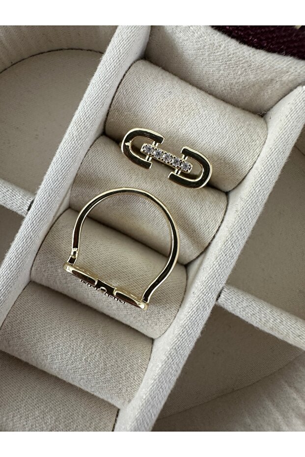 خاتم موديل C مرصع بالذهب والأحجار الكريمة - 1