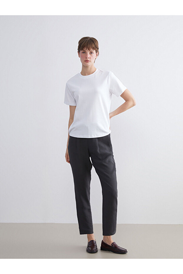 Anthracite Elastic Waist Women's Trousers